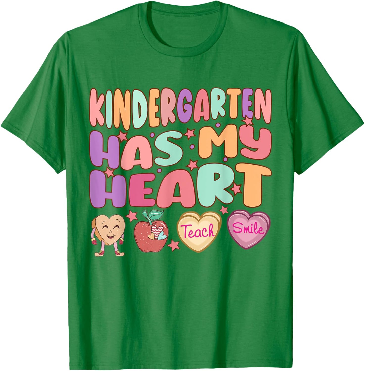 Kindergarten Has My Heart kindergarten teacher valentines T-Shirt - T-Shirt | Irish Green