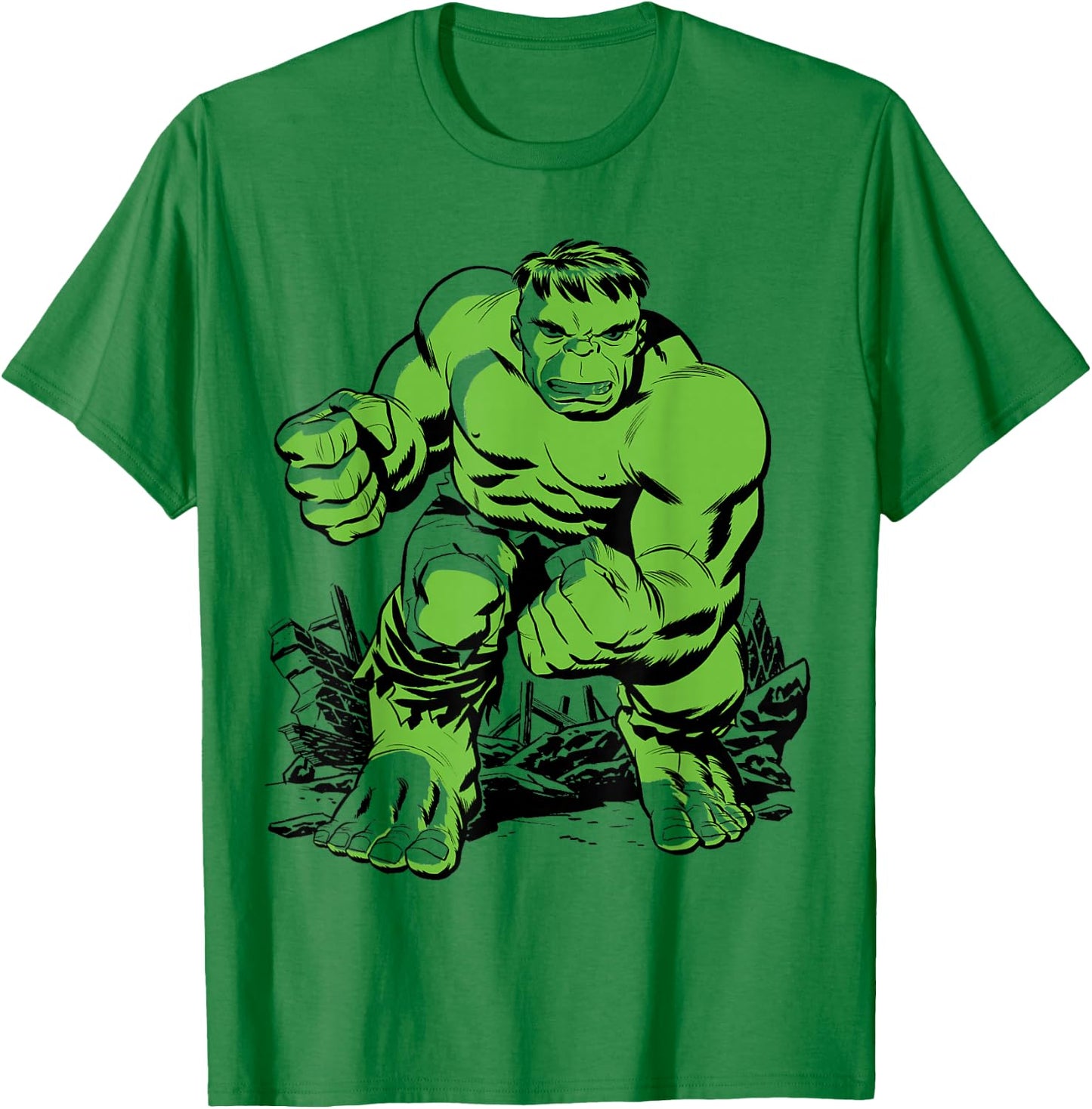 Marvel The Incredible Hulk Retro Comic Art T-Shirt - T-Shirt | Irish Green