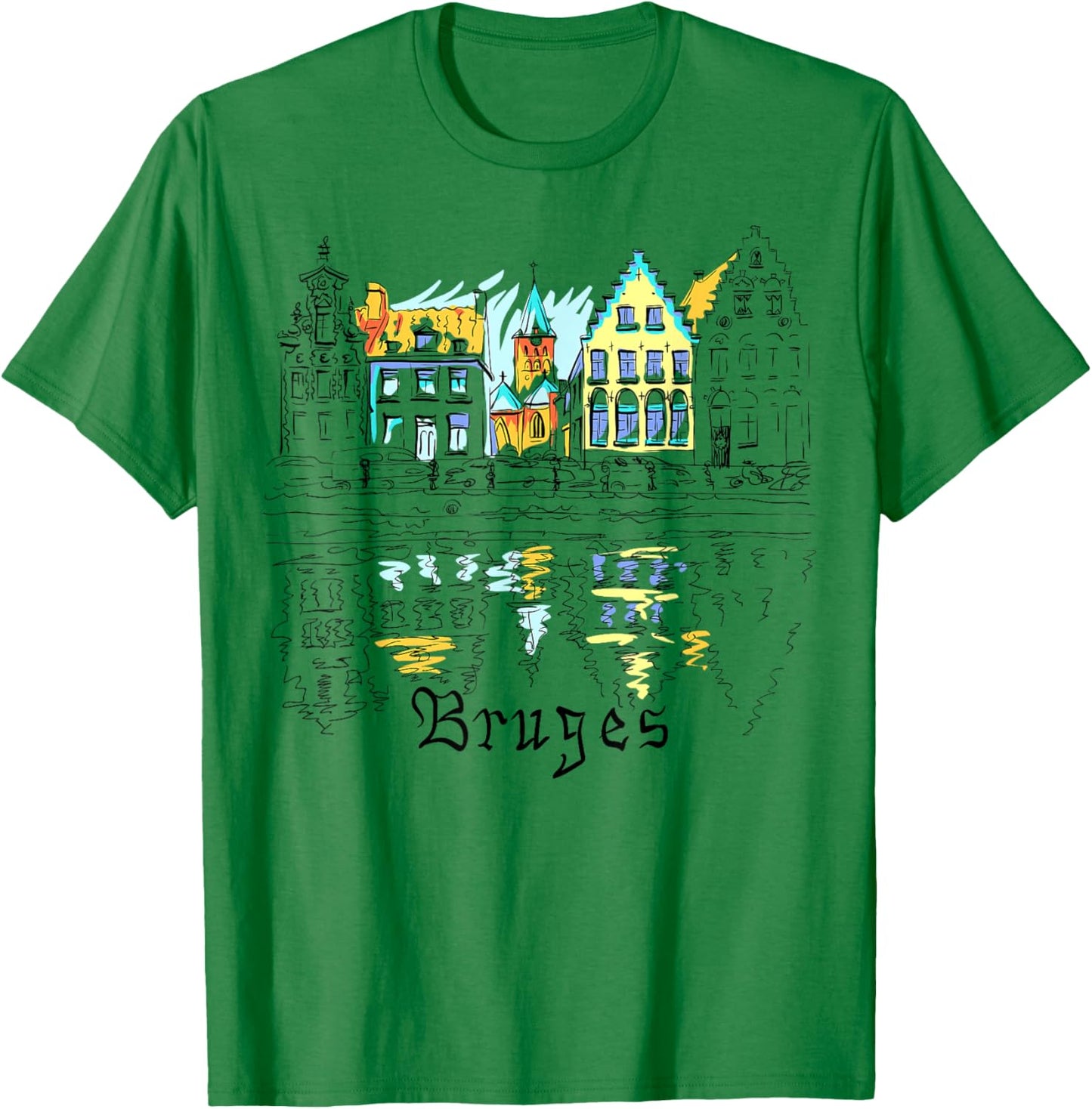 Travel Europe Belgium Bruges Family Vacation Souvenir T-Shirt - T-Shirt | Irish Green