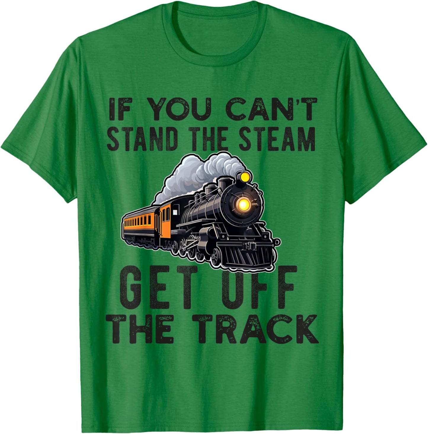 Train For Adult Men Boys Railroad Conductor Locomotive Train T-Shirt - T-Shirt | Irish Green