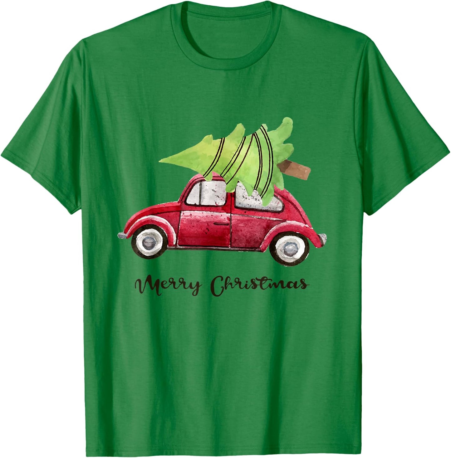 Red Truck Christmas Tree Pajamas T-Shirt - T-Shirt | Irish Green