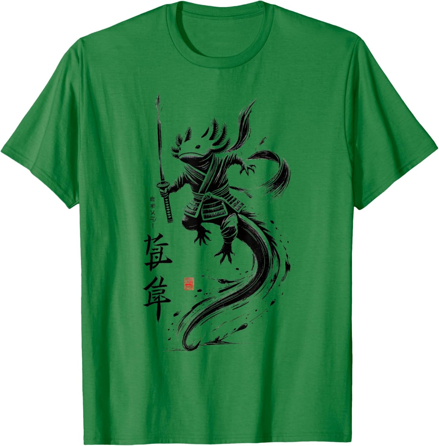 Japan Axolotl Ninja Japanese Samurai Warrior Boys Girls Kids T-Shirt - T-Shirt | Irish Green