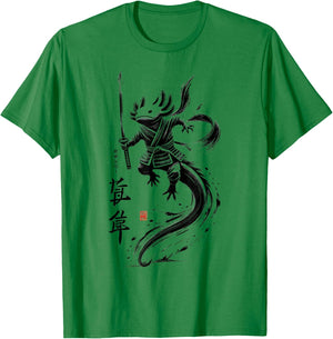 Japan Axolotl Ninja Japanese Samurai Warrior Boys Girls Kids T-Shirt - T-Shirt | Irish Green