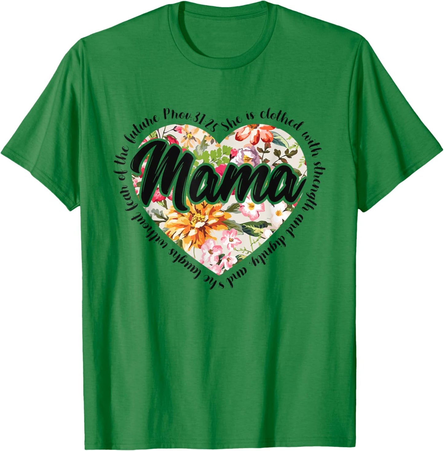 Floral Mama Mothers Day Christian Bible Verse T-Shirt - T-Shirt | Irish Green