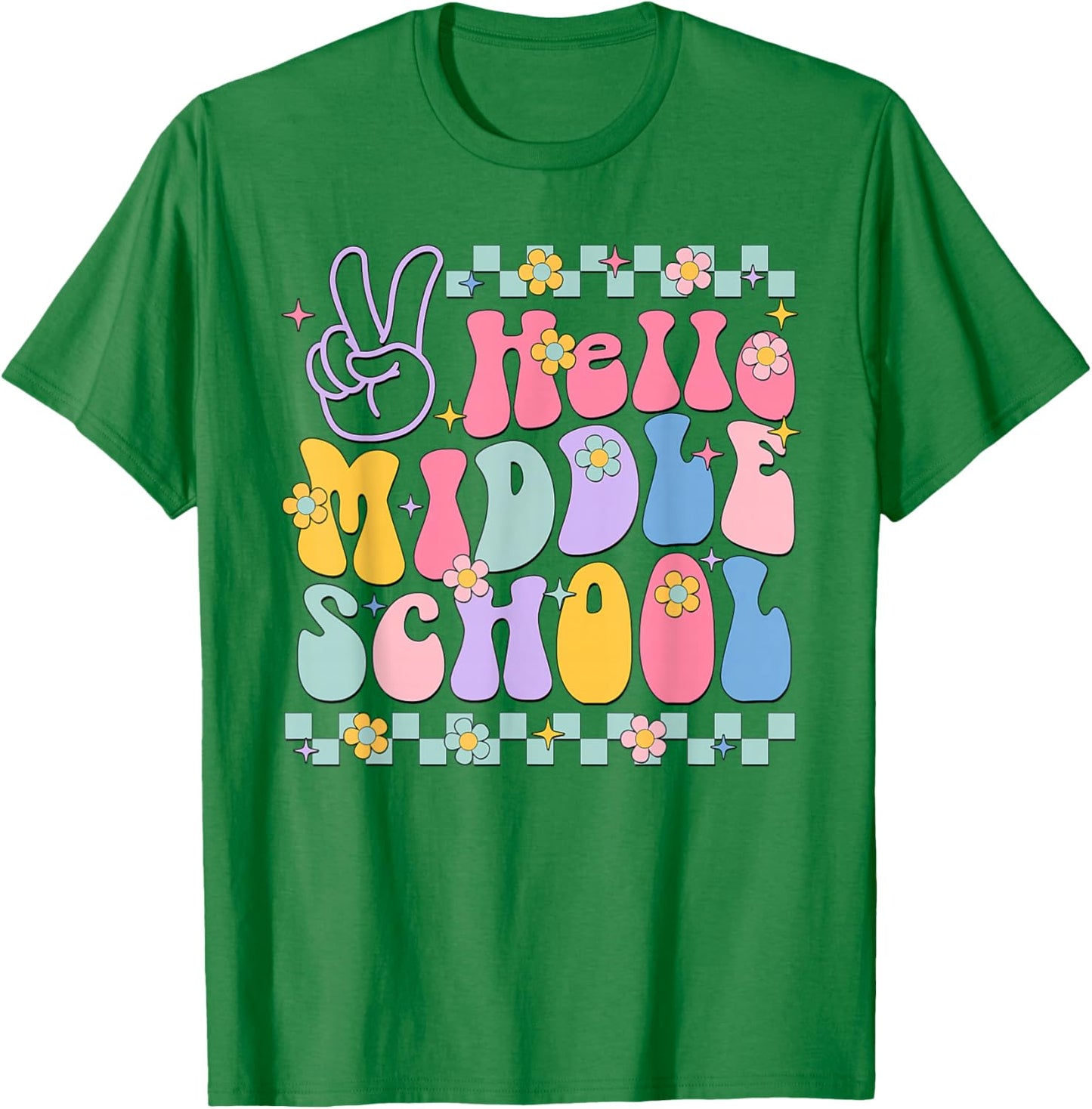 Hello Middle School Back To School Teachers Boys Girls Kids T-Shirt - T-Shirt | Irish Green