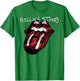 Rolling Stones Official Exile Tongue Photos Silver T-Shirt - T-Shirt | Irish Green