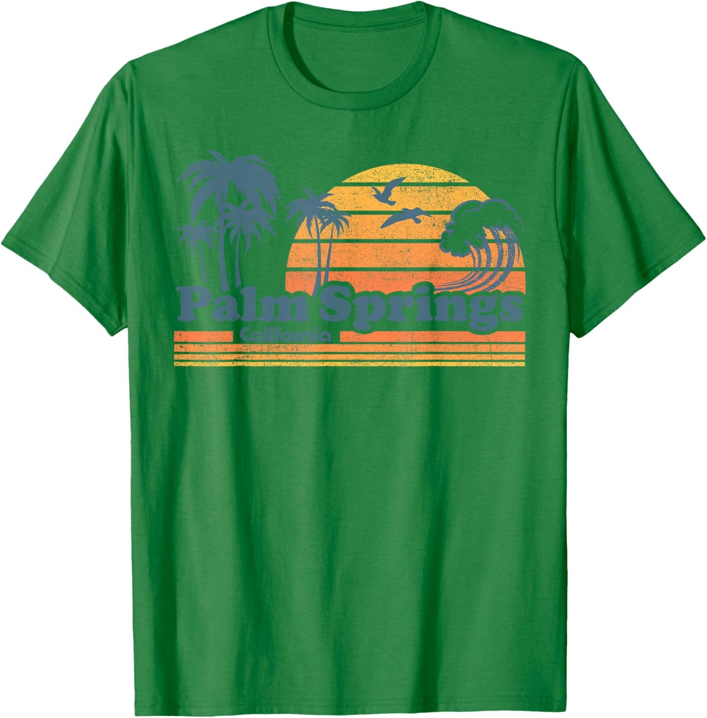 Palm Springs California Beach Vacation Cute Cali 70s Retro T-Shirt - T-Shirt | Irish Green