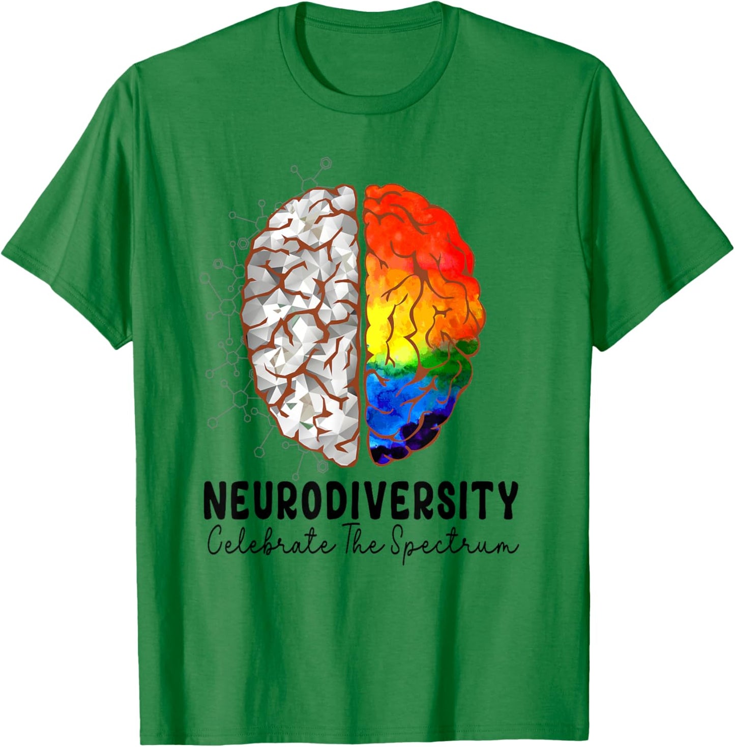 Neurodiversity celebrate the spectrum Brain Autism Awareness T-Shirt - T-Shirt | Irish Green