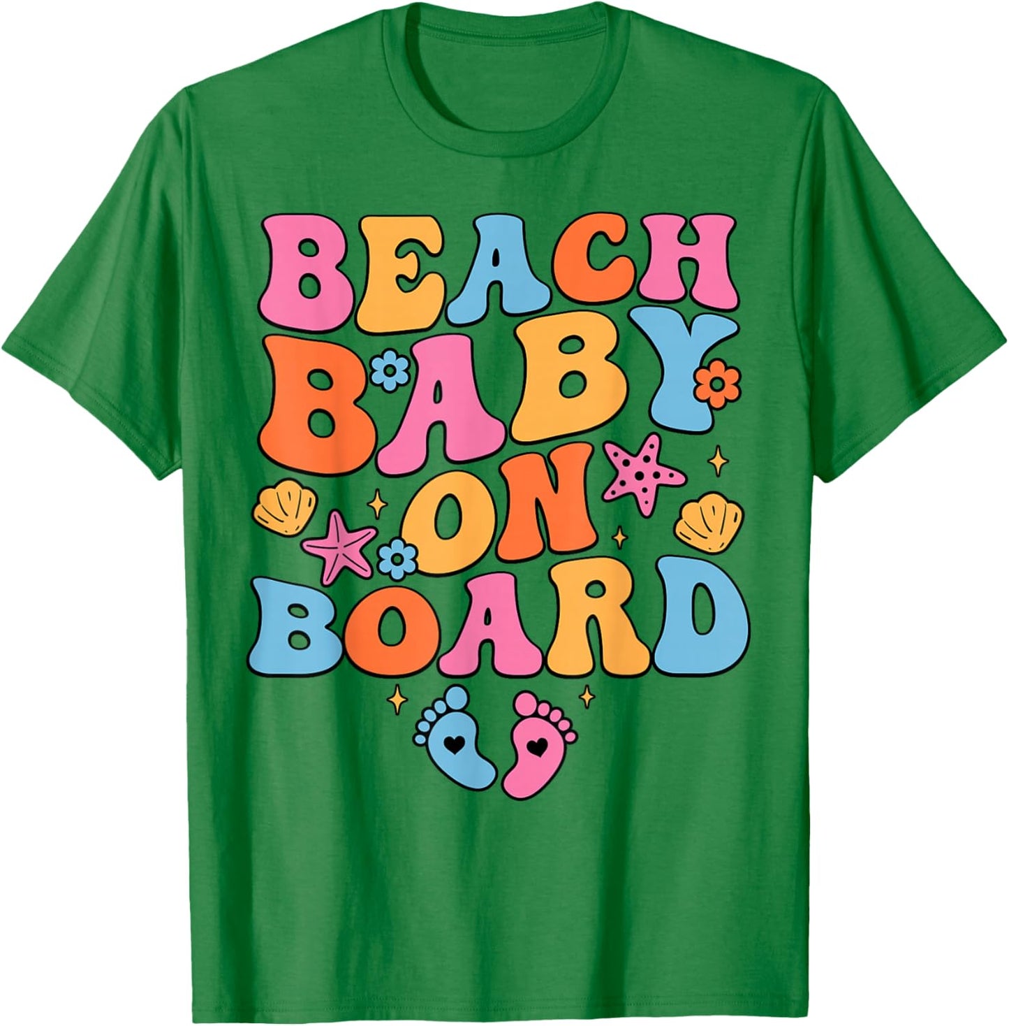 Beach Baby On Board Pregnancy Baby Announcement Cruise Trip T-Shirt - T-Shirt | Irish Green