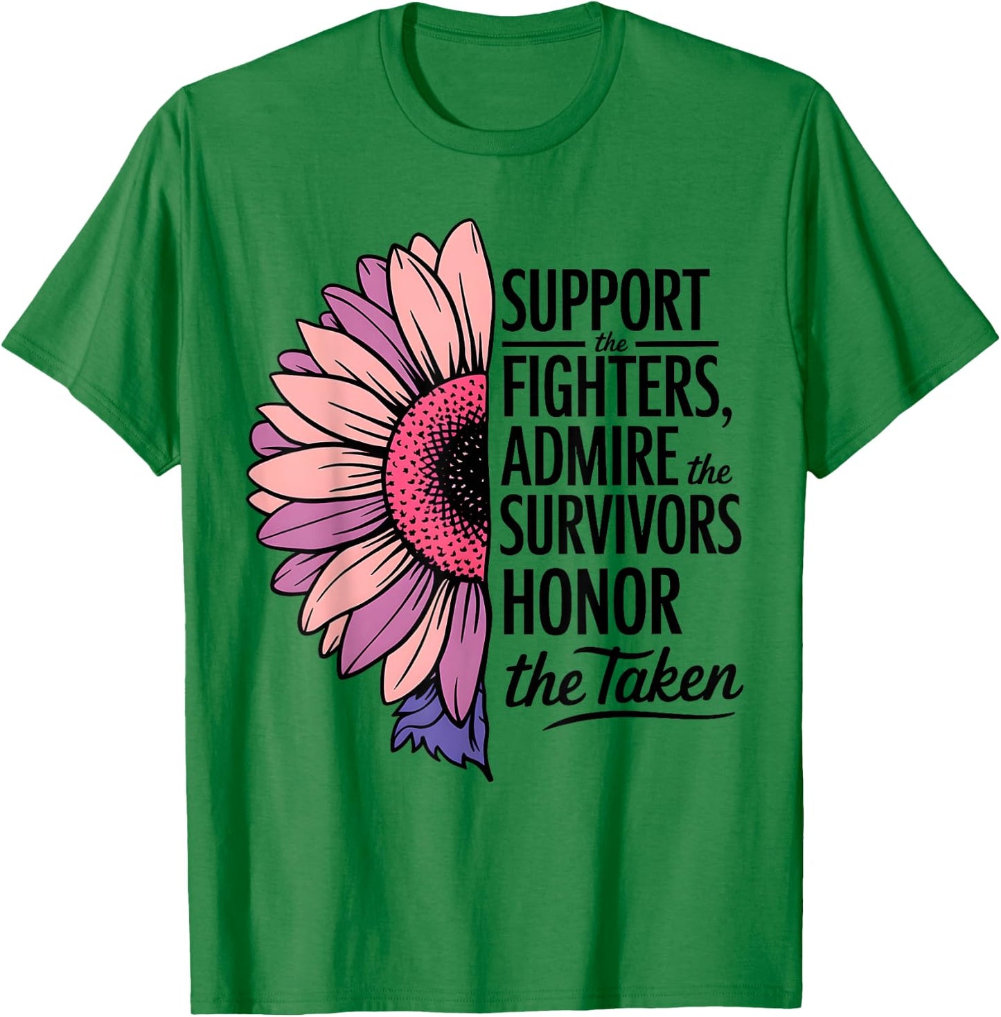 Breast Cancer Support Admire Honor Breast Cancer Awareness T-Shirt - T-Shirt | Irish Green
