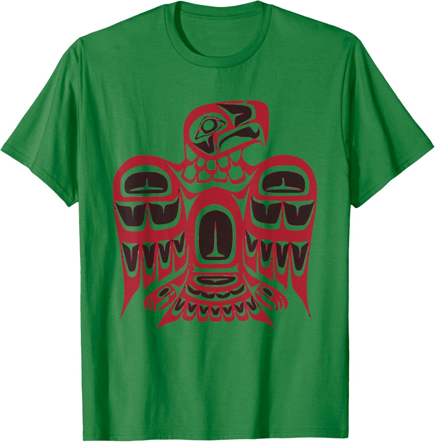 Pacific Northwest tribe art Hawk eagle T-Shirt - T-Shirt | Irish Green