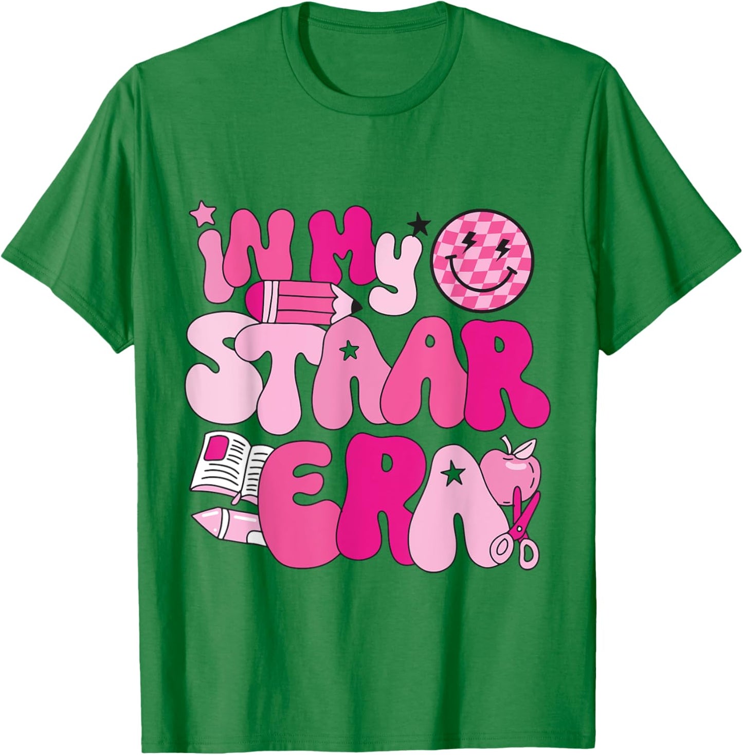 Groovy In My Star Era Pink Teacher Team Teacher Appreciation Women T-Shirt - T-Shirt | Irish Green