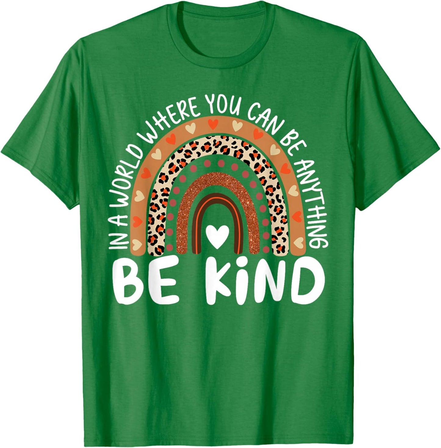 Unity Day Orange Anti Bullying Kids Girls Leopard Rainbow T-Shirt - T-Shirt | Irish Green