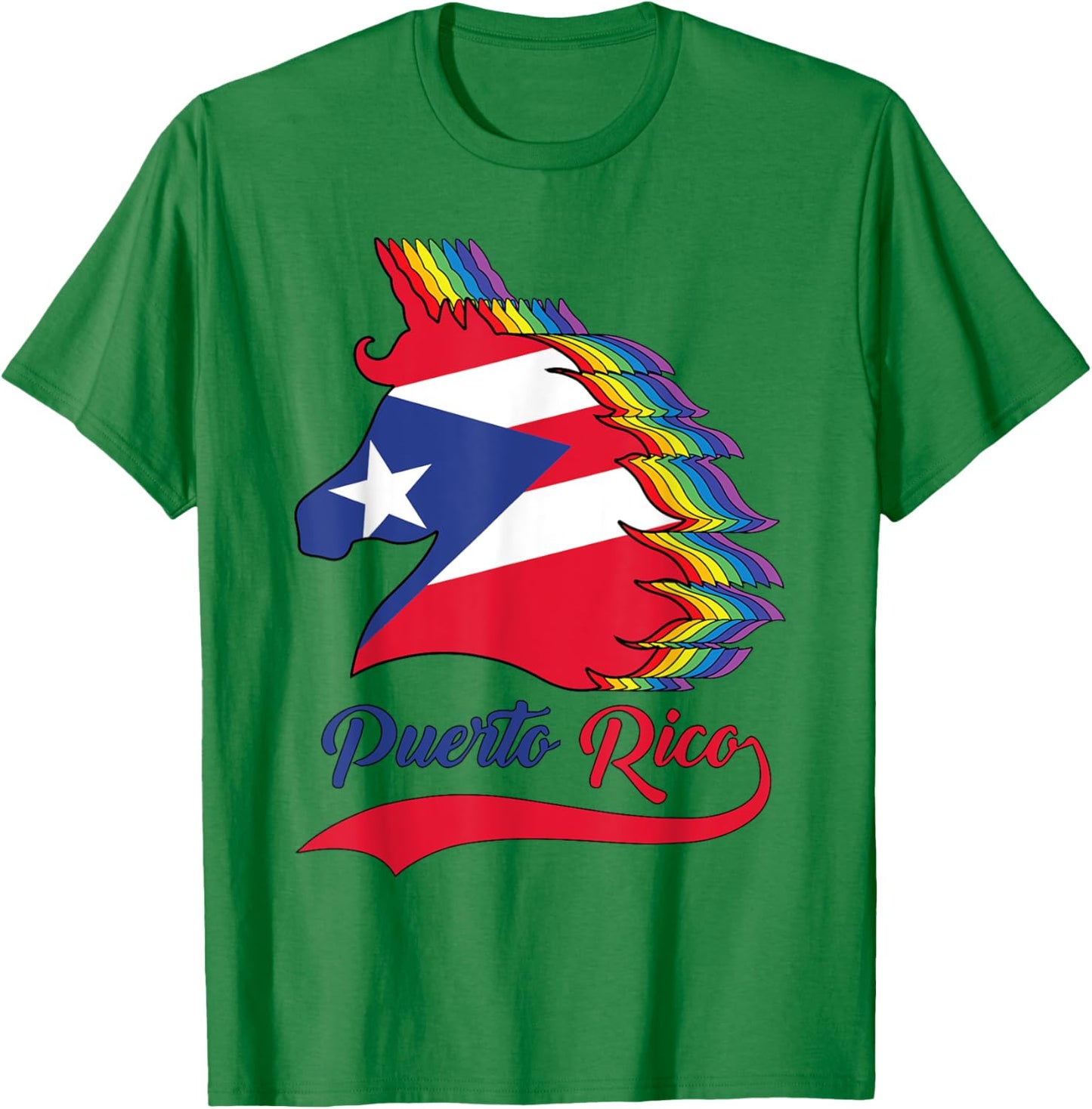 Puerto Rico Puerto Rican Flag Unicorn Rainbow Toddler Girls T-Shirt - T-Shirt | Irish Green