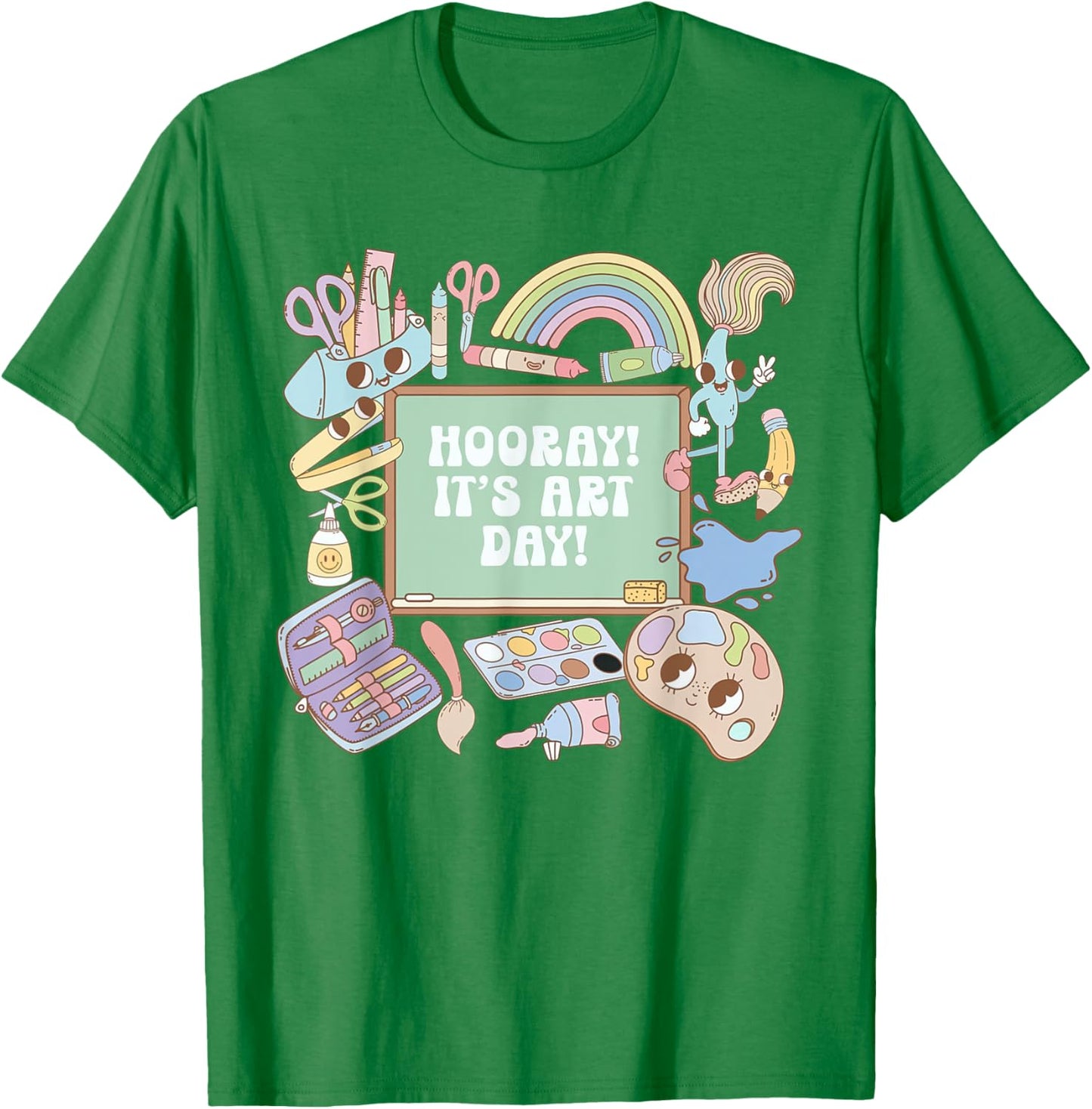 Retro Hooray It's Art Day Art Teacher Back To School Women T-Shirt - T-Shirt | Irish Green