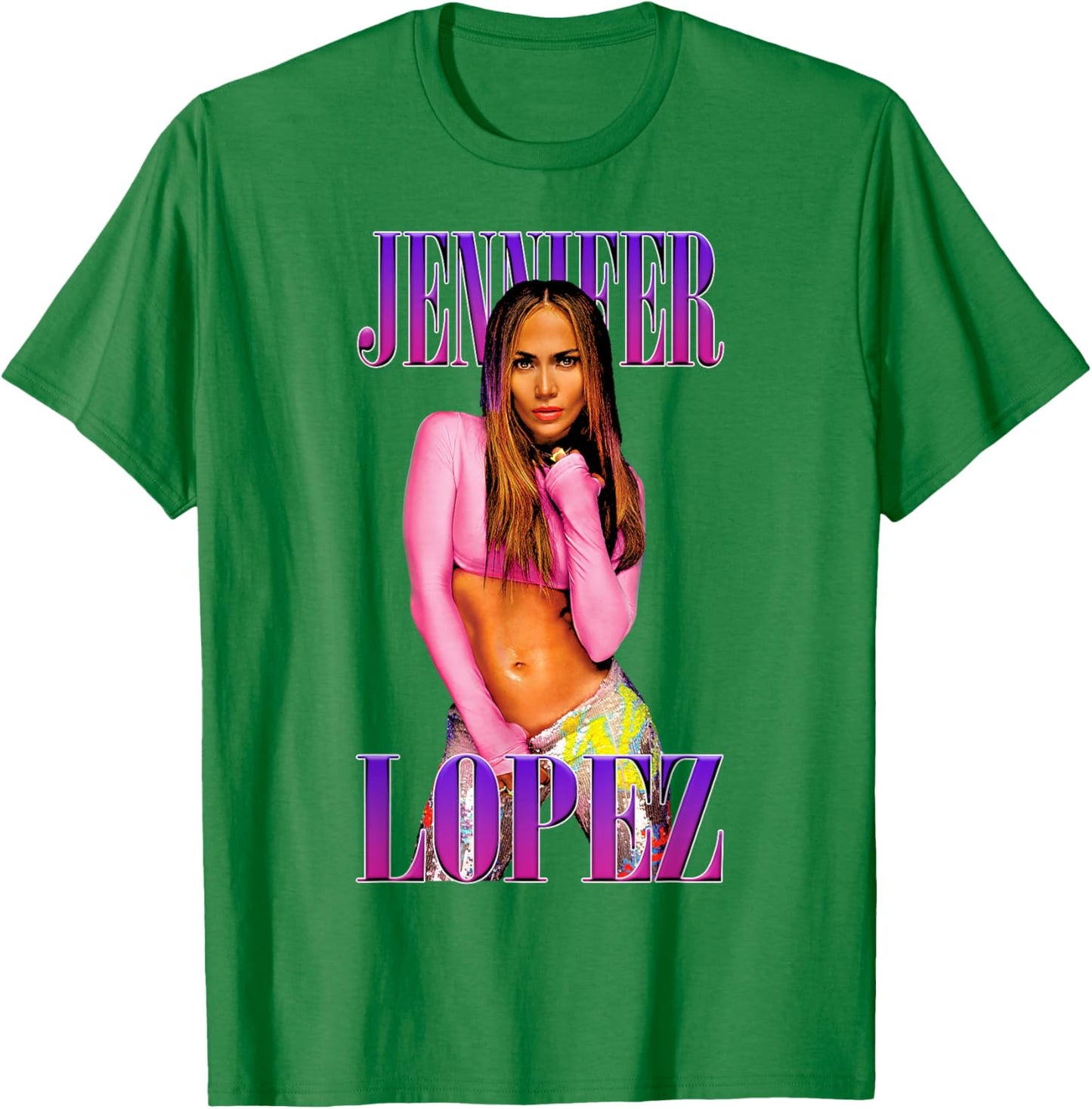 Jennifer Lopez Pink Pose White T-Shirt - T-Shirt | Irish Green
