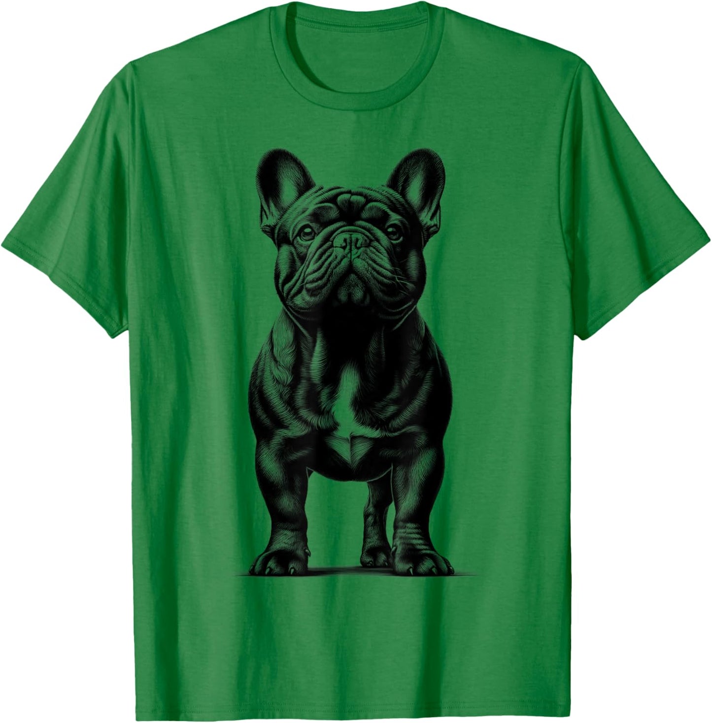 Cute French Bulldog in Proud Pose T-Shirt - T-Shirt | Irish Green