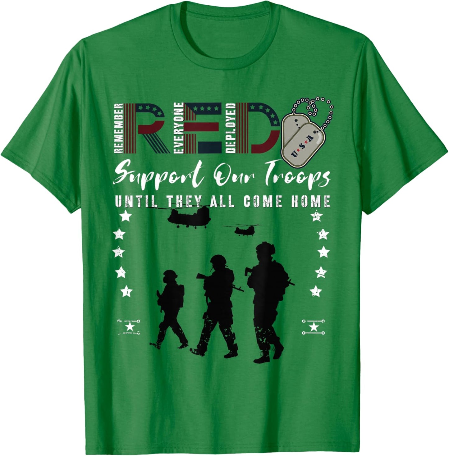 Red Friday Military On Friday We Wear Red Support Our troops T-Shirt - T-Shirt | Irish Green