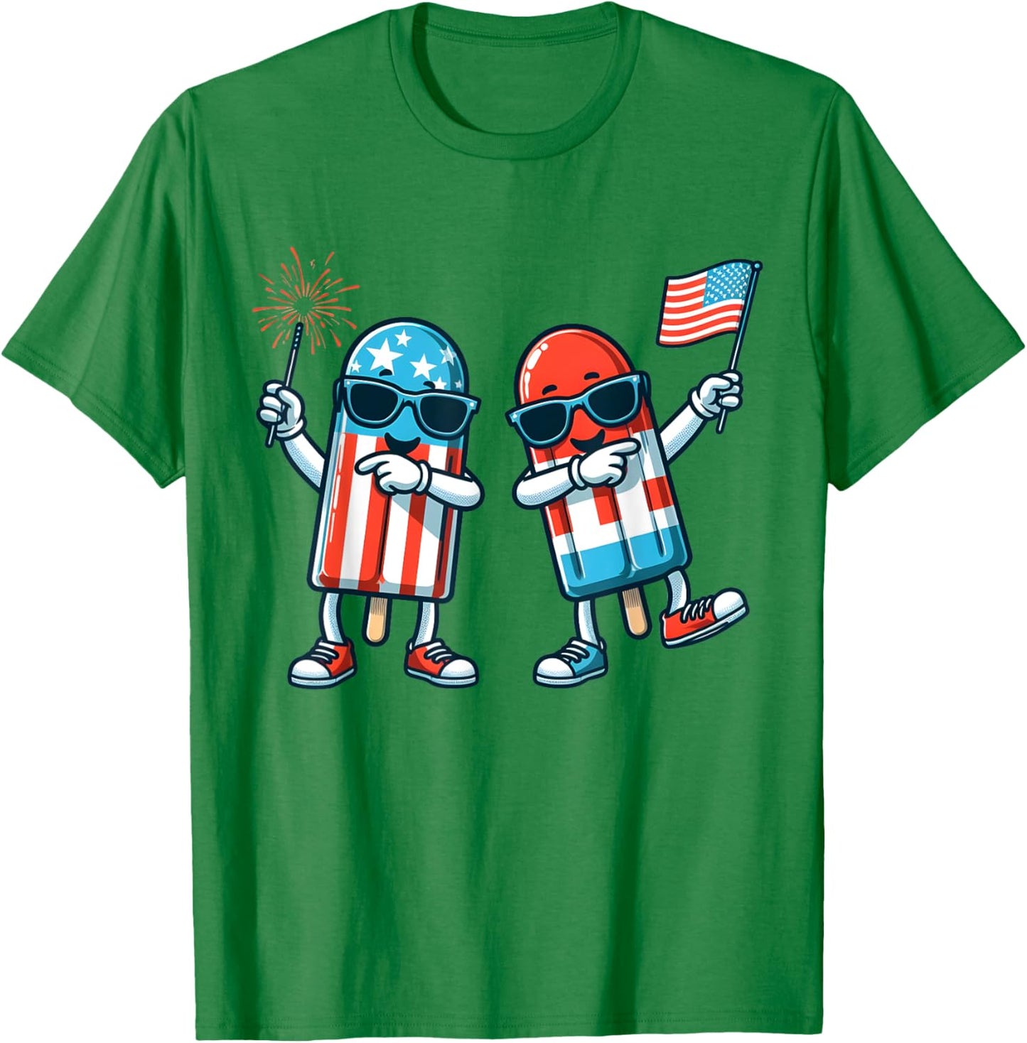 Cute Popsicle American Flag 4th of July Patriotic Summer Boy T-Shirt - T-Shirt | Irish Green