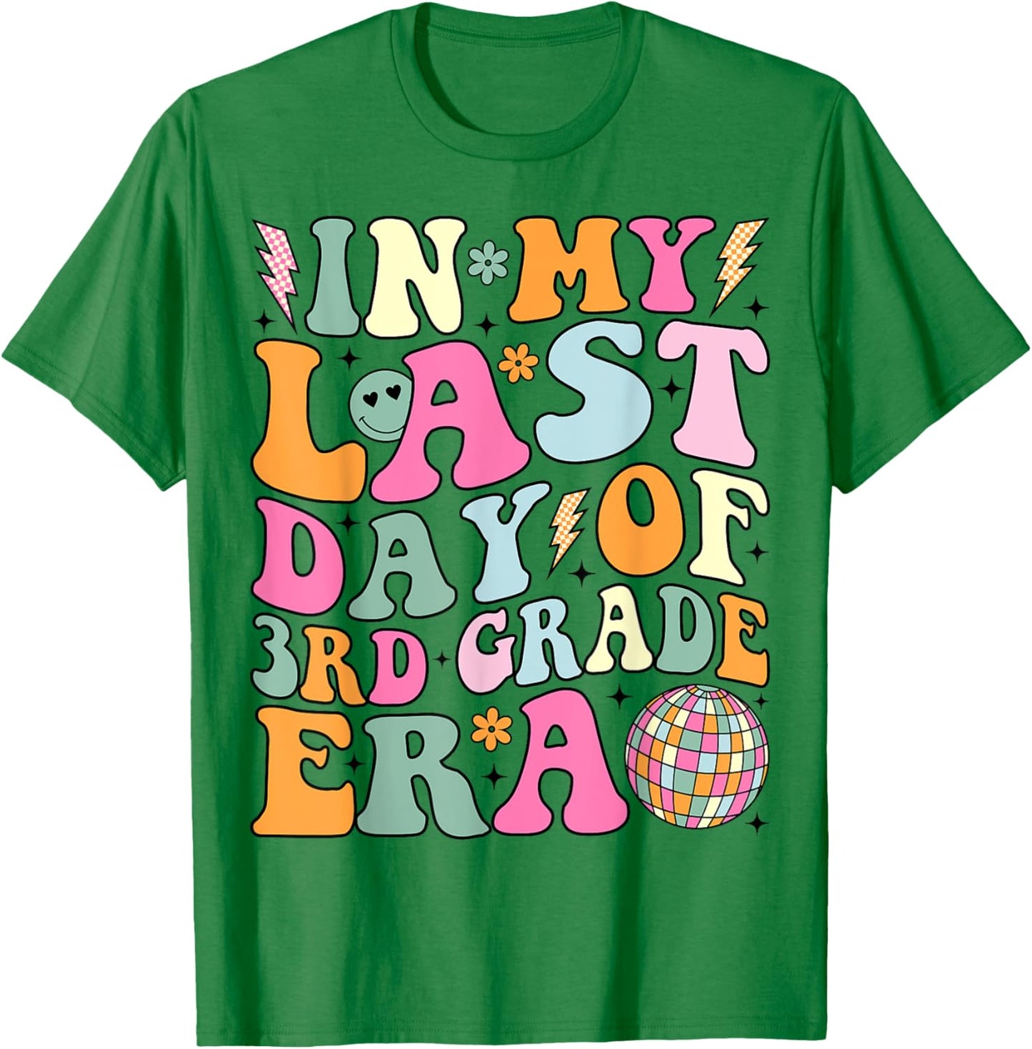 Groovy In My Last Day Of 3rd Grade Era Last Day of School T-Shirt - T-Shirt | Irish Green