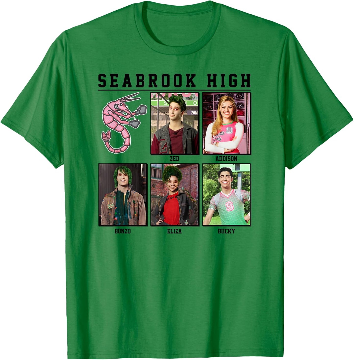 Zombies - Seabrook Yearbook Zed Addison Bonzo Eliza Bucky T-Shirt - T-Shirt | Irish Green