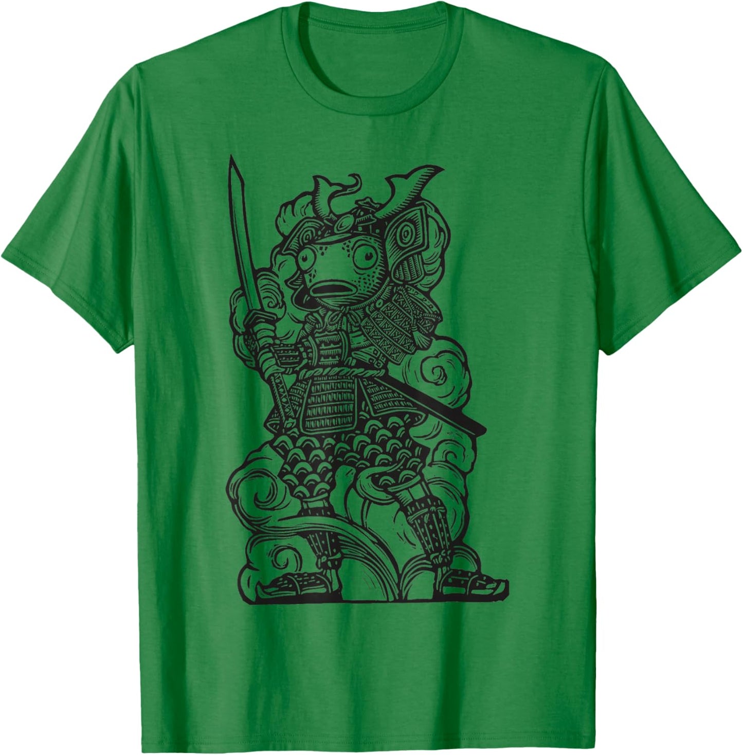 Fortnite Samurai Fishstick Black & White Print T-Shirt - T-Shirt | Irish Green