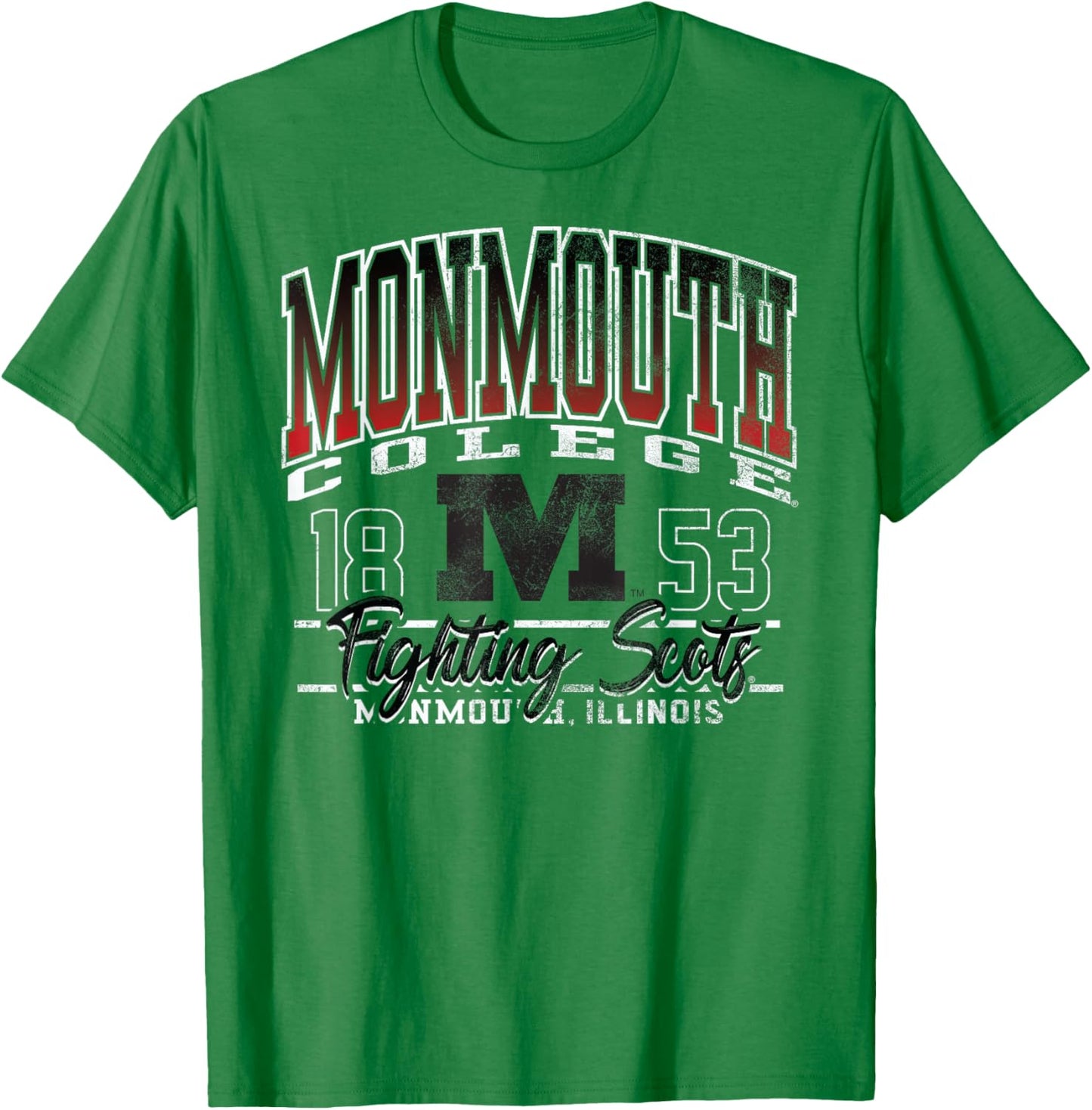 Monmouth College Fighting Scots Kicking It Red T-Shirt - T-Shirt | Irish Green