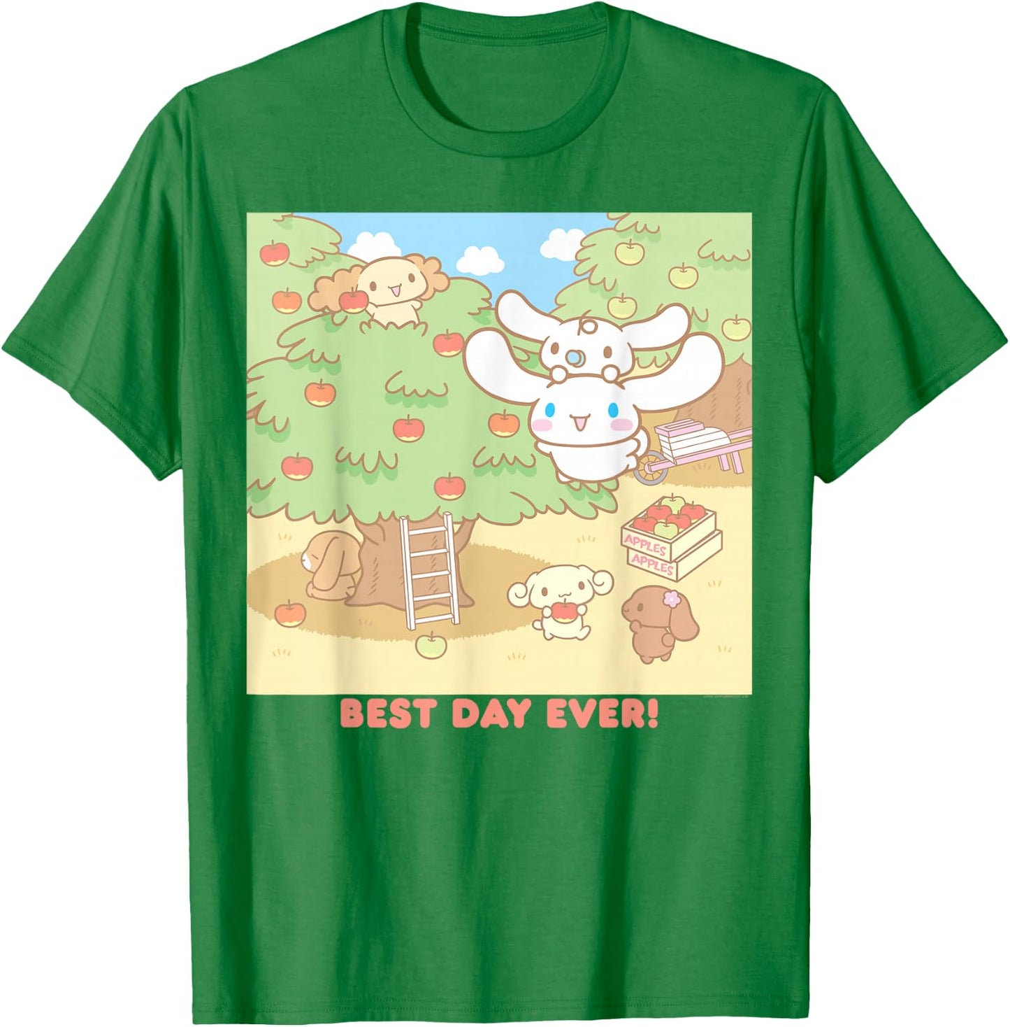 Cinnamoroll Best Day Ever Apple Picking T-Shirt - T-Shirt | Irish Green