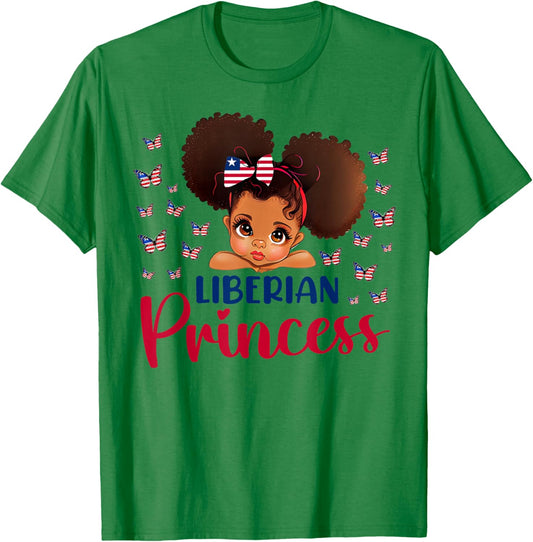 Liberian Princess Liberia for Black Girls Kids T-Shirt - T-Shirt | Irish Green