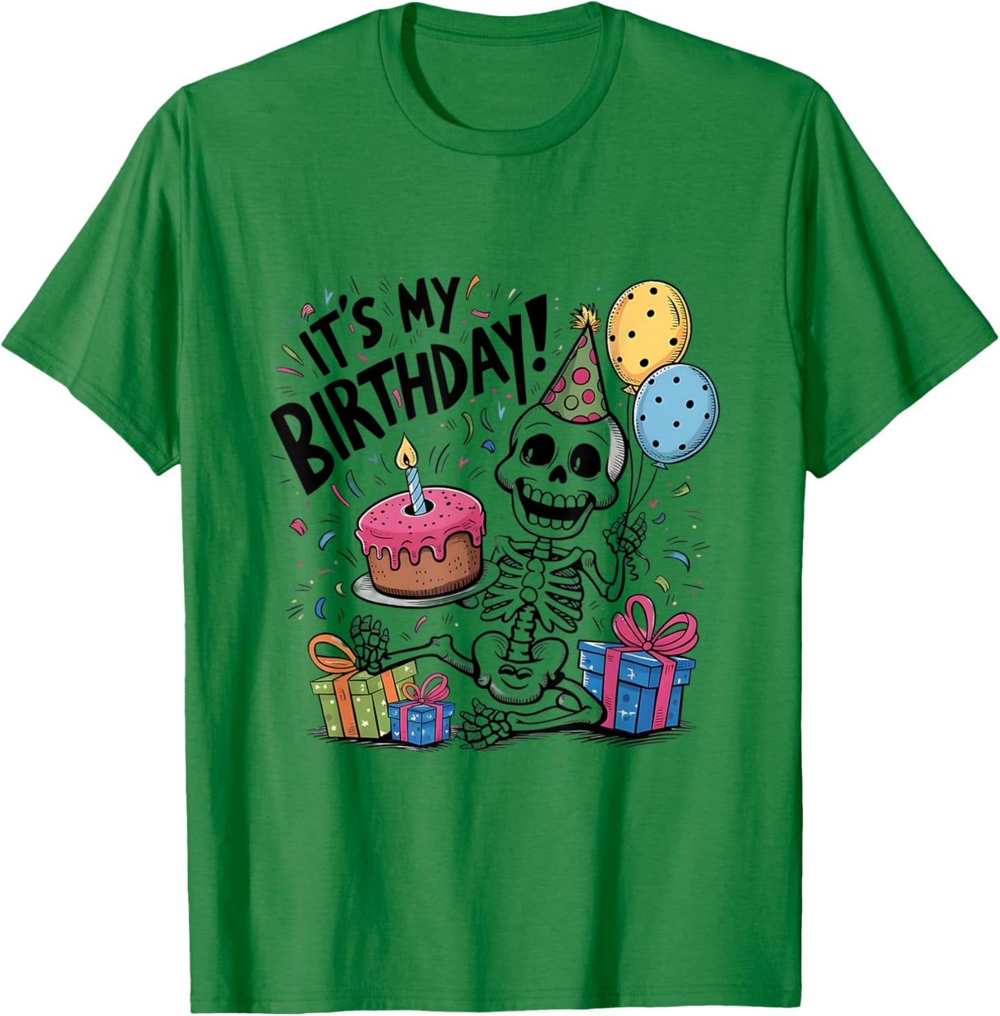 Birthday Boy Skeleton It's My Birthday Party T-Shirt - T-Shirt | Irish Green