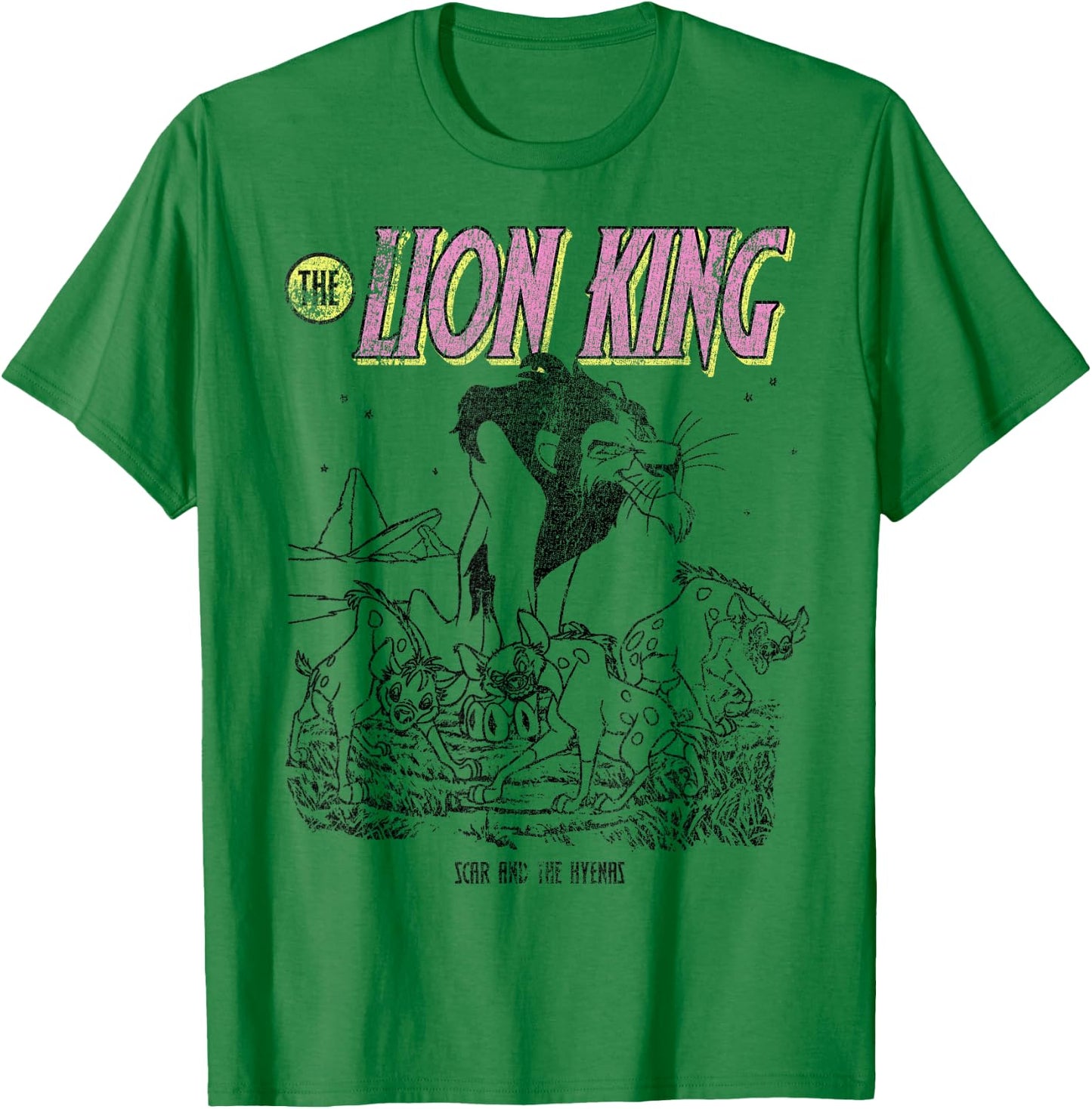 Disney The Lion King Scar And The Hyenas Outline T-Shirt - T-Shirt | Irish Green