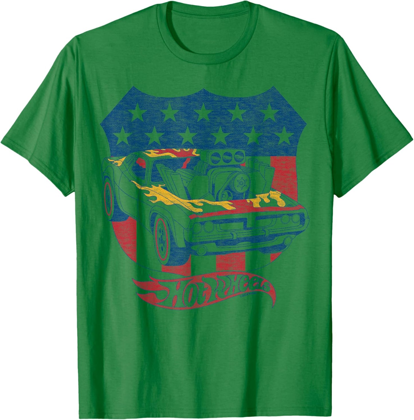 Hot Wheels - Patriotic American Flag T-Shirt - T-Shirt | Irish Green