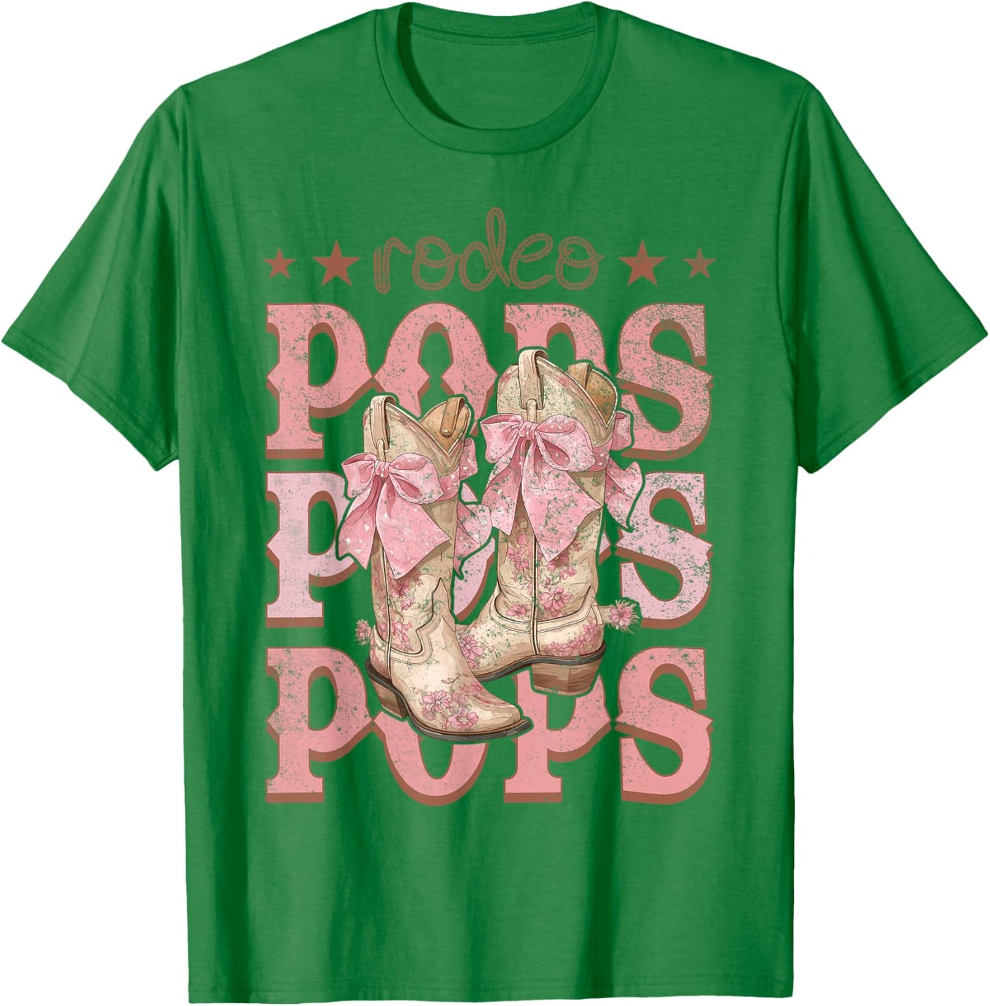 Rodeo Pops Pink Boots Coquette Cow-Girl Birthday Party T-Shirt - T-Shirt | Irish Green