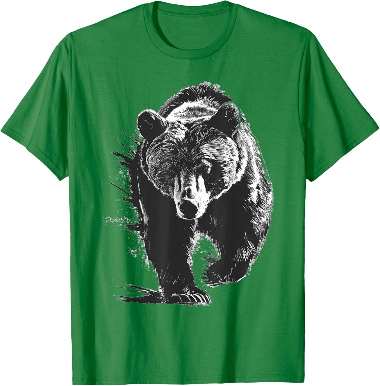 Bear Drawing Animal Painting Graphic Art Bear T-Shirt - T-Shirt | Irish Green