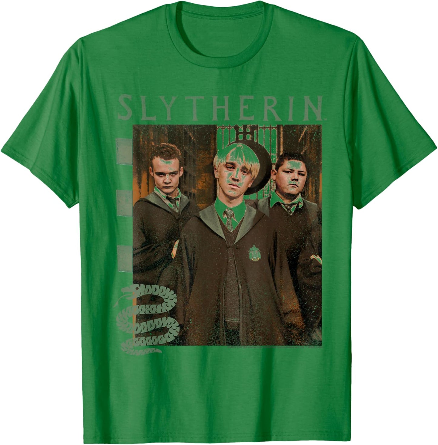 Harry Potter Draco Crabbe & Goyle Slytherin Group Shot T-Shirt - T-Shirt | Irish Green