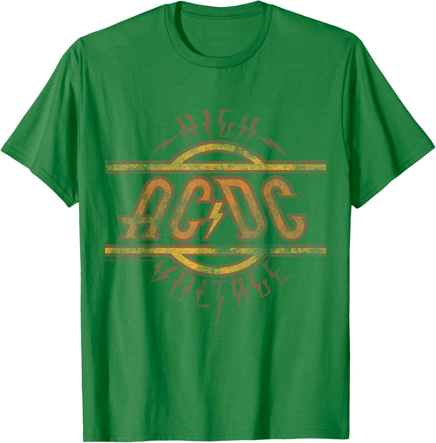 Offizielles AC/DC High Voltage Logo Weiß T-Shirt - T-Shirt | Irish Green