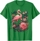Flamingo and Flowers Floral Flamingos pink T-Shirt - T-Shirt | Irish Green