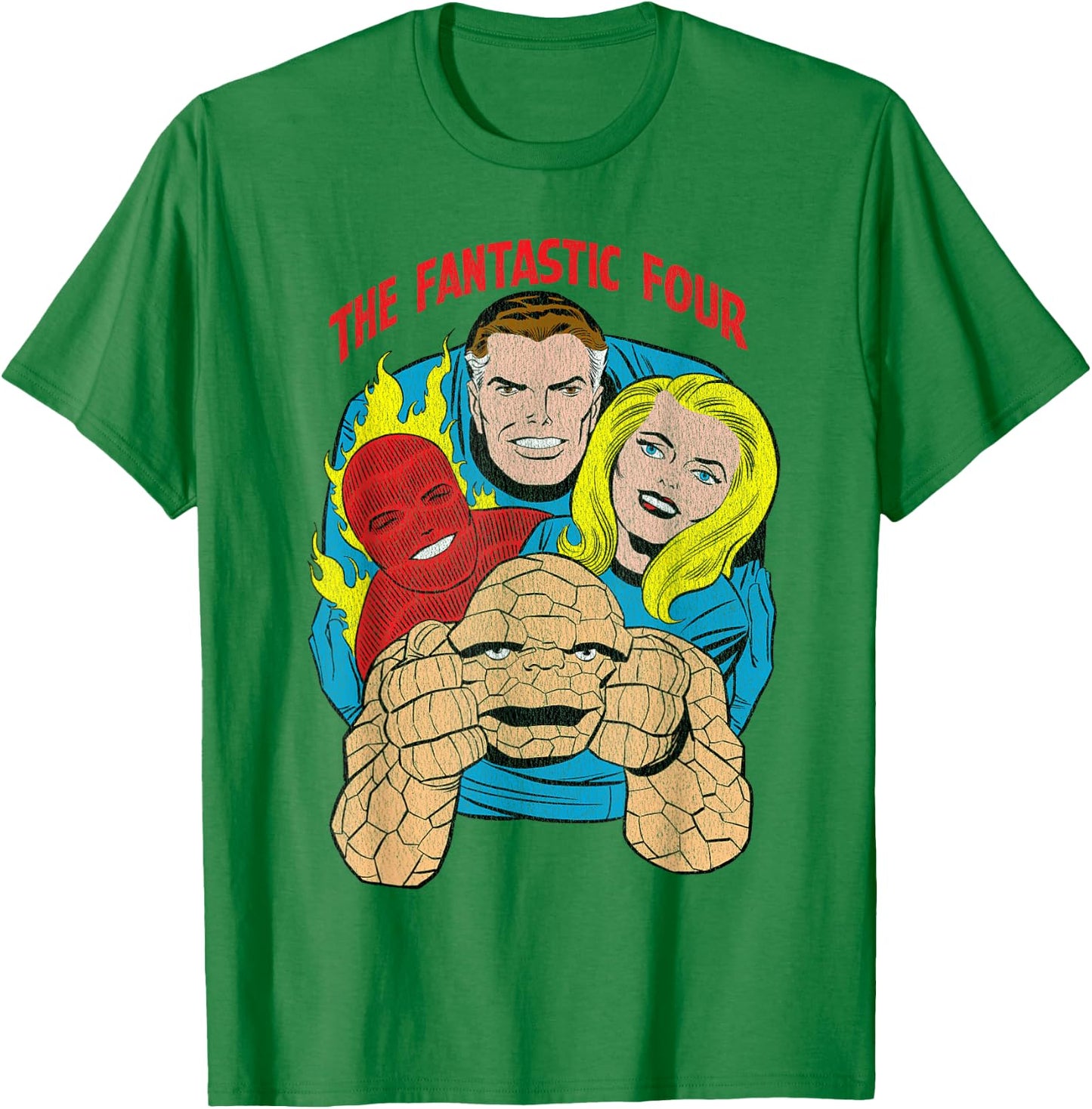 Marvel The Fantastic Four Retro Comic T-Shirt - T-Shirt | Irish Green