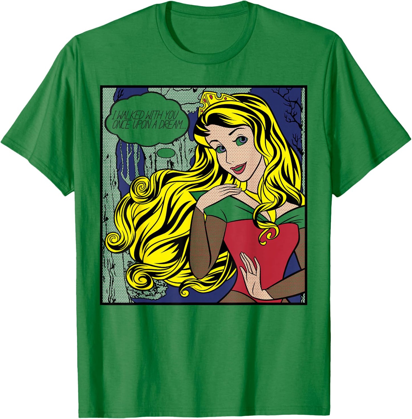 Disney Sleeping Beauty Aurora Pop Art Portrait T-Shirt - T-Shirt | Irish Green
