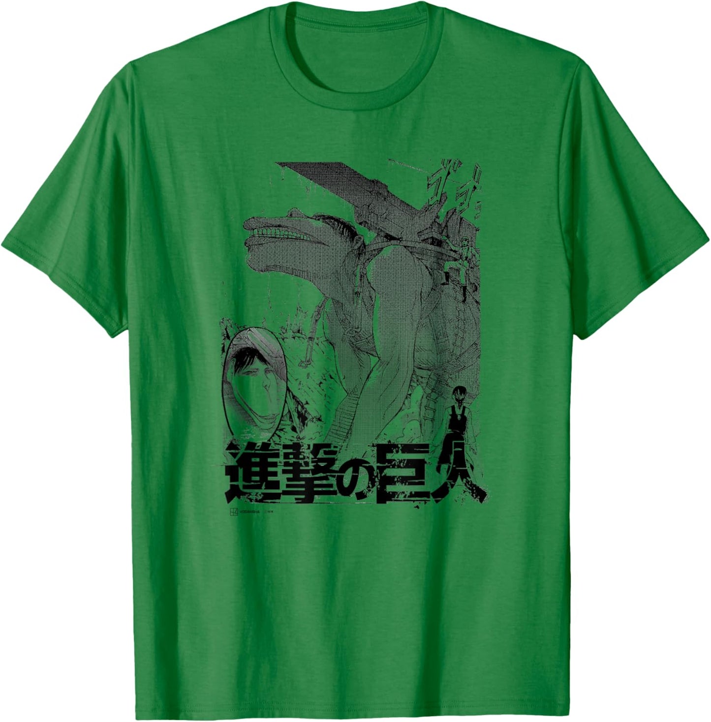 Attack on Titan The Cart Titan Manga Style Epic Portrait T-Shirt - T-Shirt | Irish Green