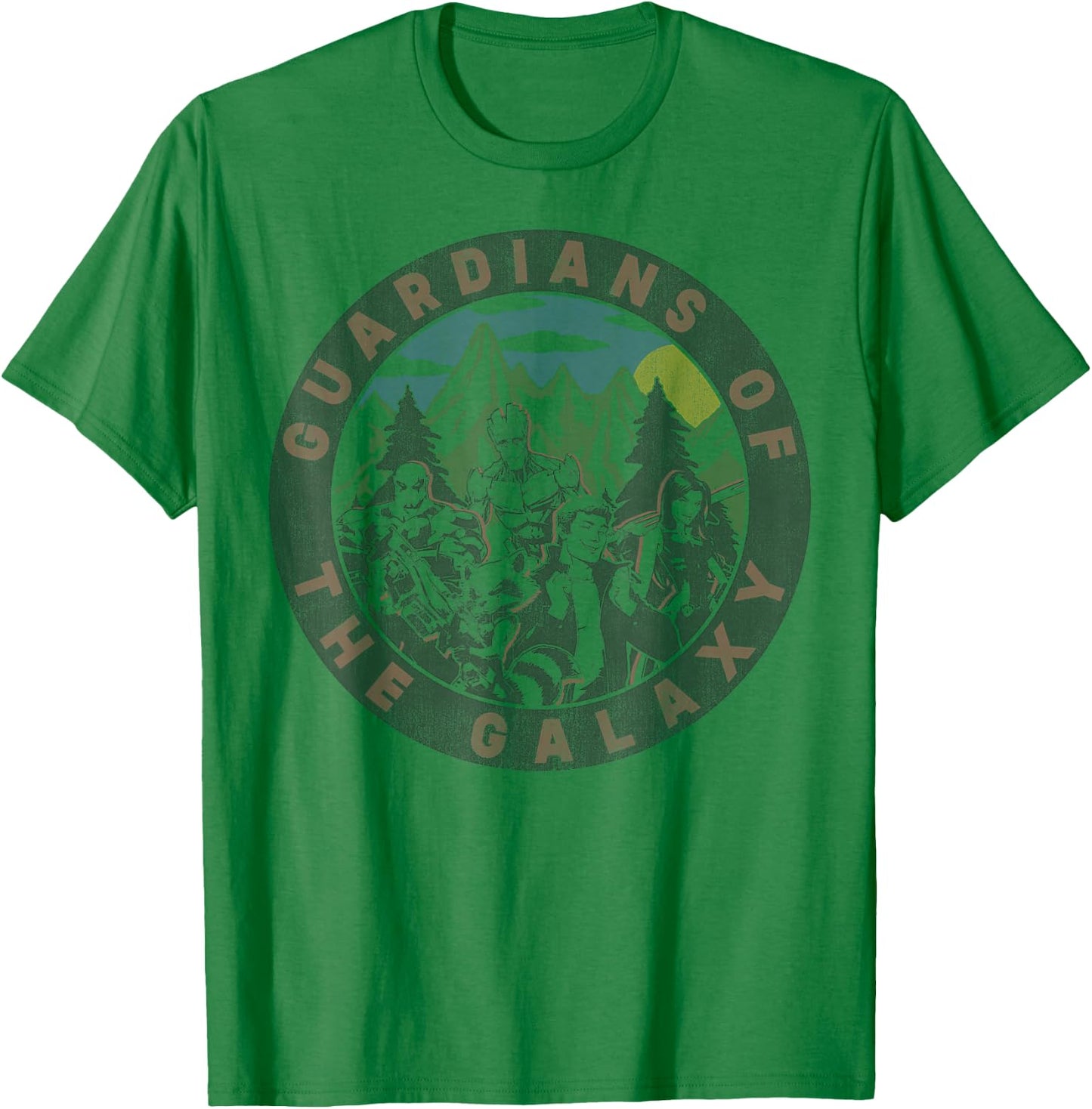 Marvel Guardians of The Galaxy Group Shot Retro T-Shirt - T-Shirt | Irish Green