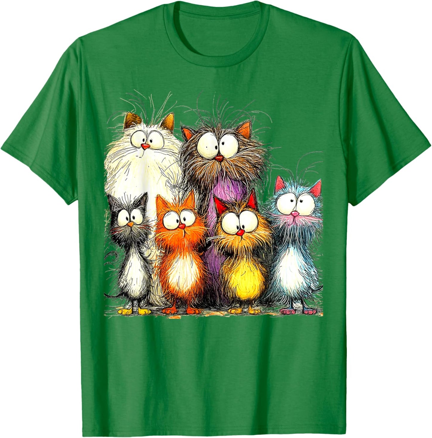 Eagerlys Silly Funny Cat Famliy Art Colorful Cats - Kitten Women T-Shirt - T-Shirt | Irish Green