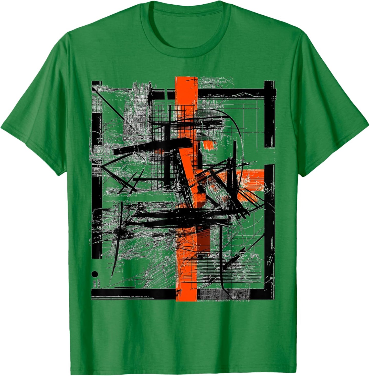 Art Drawing Abstract Geometric Graphic Art T-Shirt - T-Shirt | Irish Green