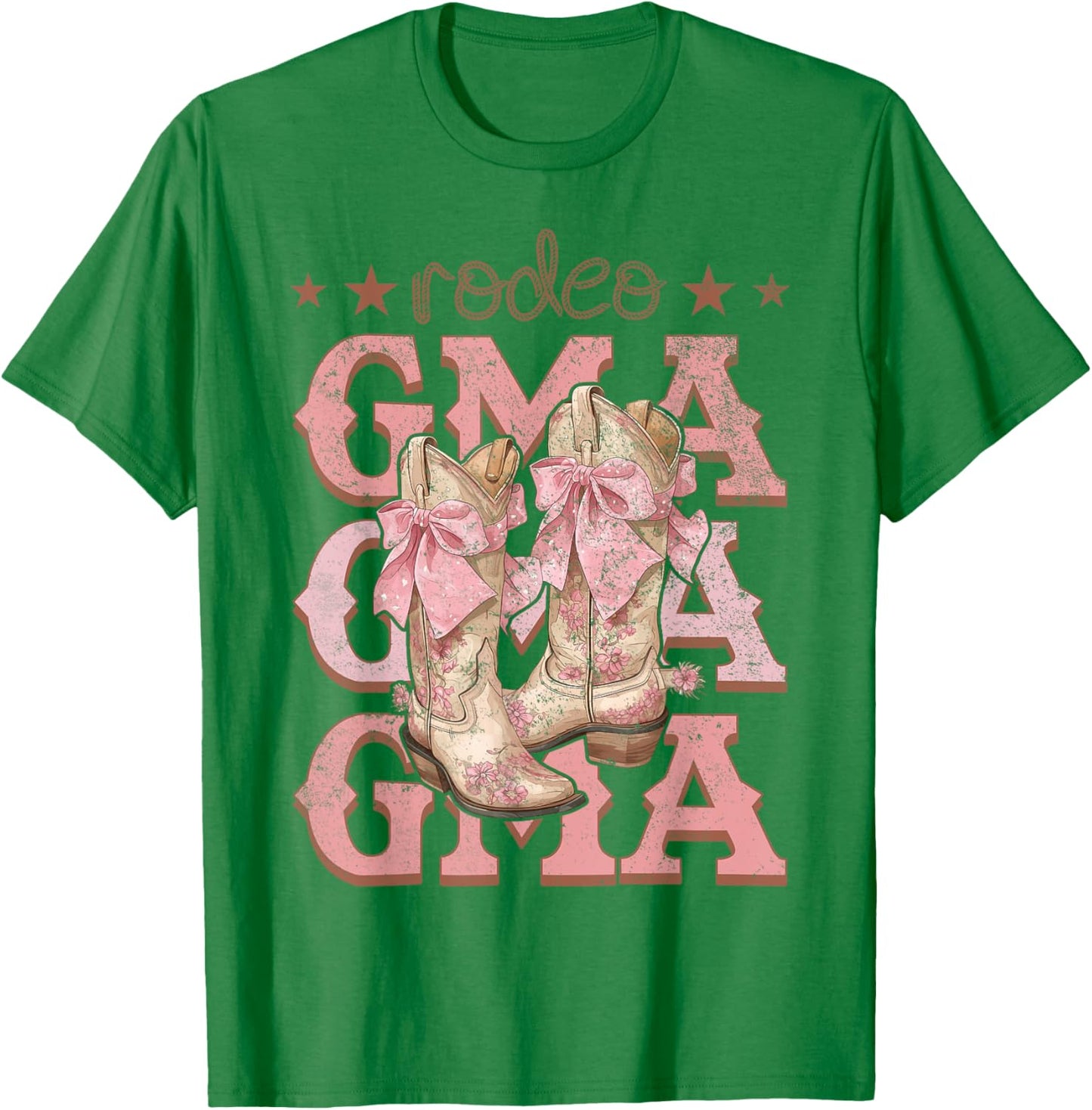 Rodeo Gma Pink Boots Coquette Cow-Girl Birthday Party T-Shirt - T-Shirt | Irish Green