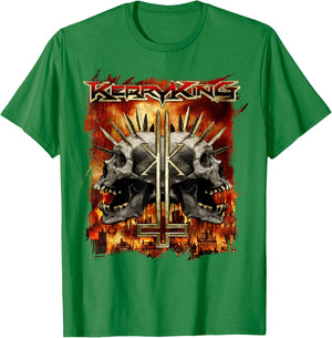 Kerry King Spikey Double Skull T-Shirt - T-Shirt | Irish Green