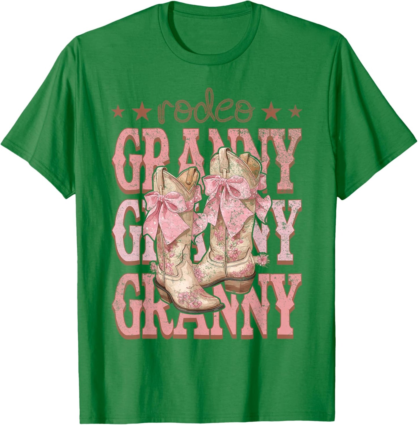 Rodeo Granny Pink Boots Coquette Cow-Girl Birthday Party T-Shirt - T-Shirt | Irish Green