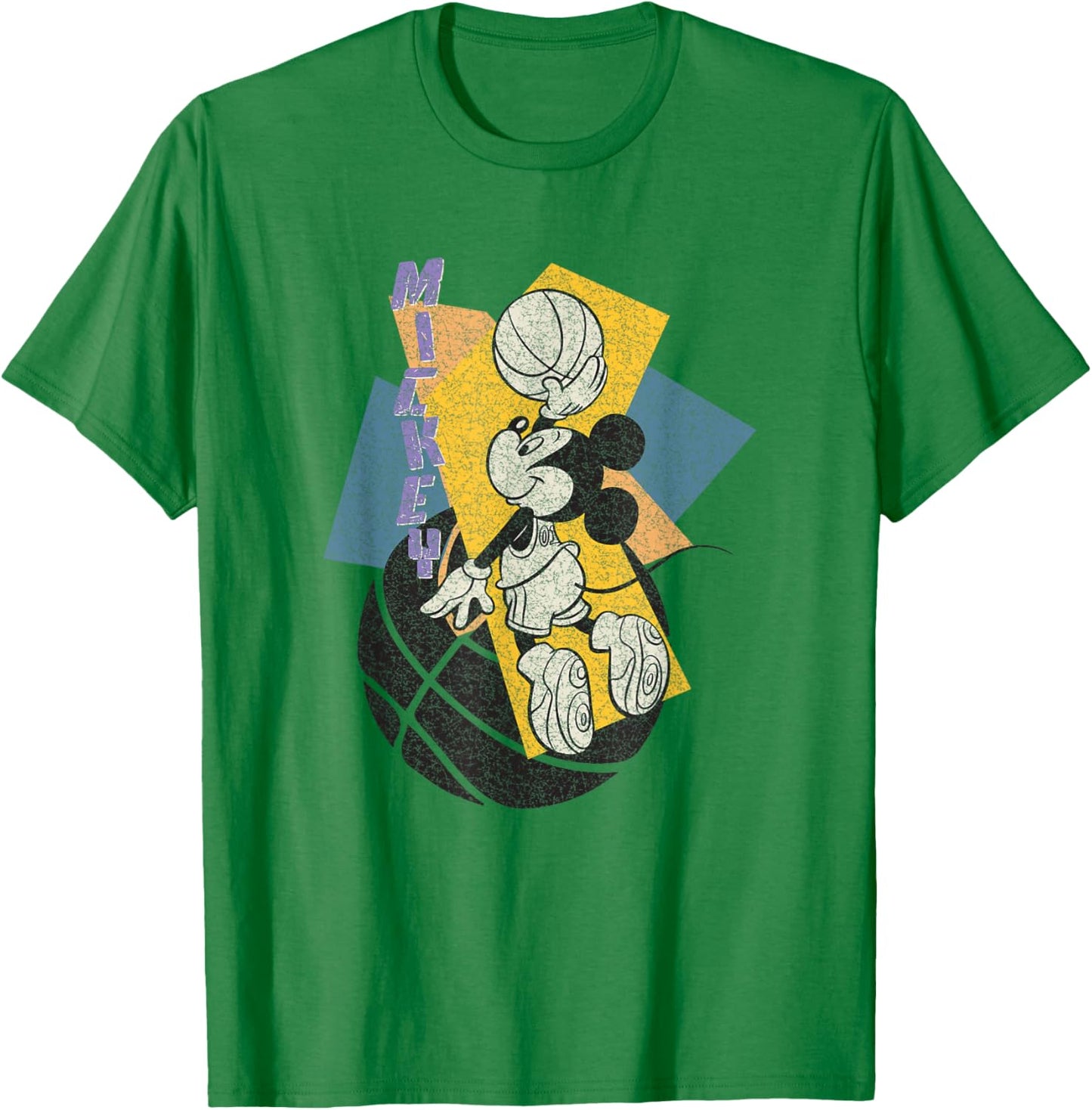 Disney Mickey and Friends Retro Basketball 90's Dunk Logo T-Shirt - T-Shirt | Irish Green