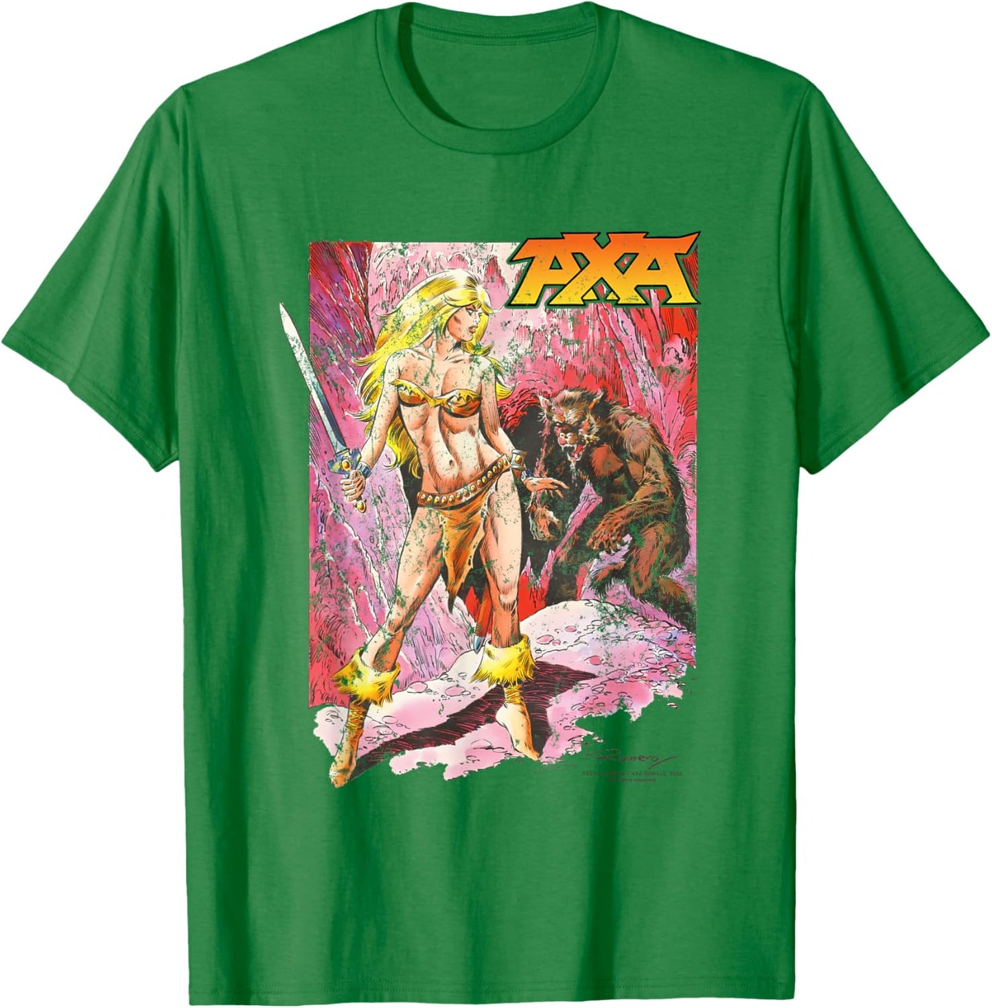 AXA With Werewolf And Sword T-Shirt - T-Shirt | Irish Green