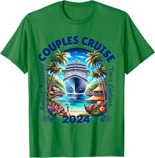 Making Memories For A Lifetime Matching Couples Cruise 2024 T-Shirt - T-Shirt | Irish Green