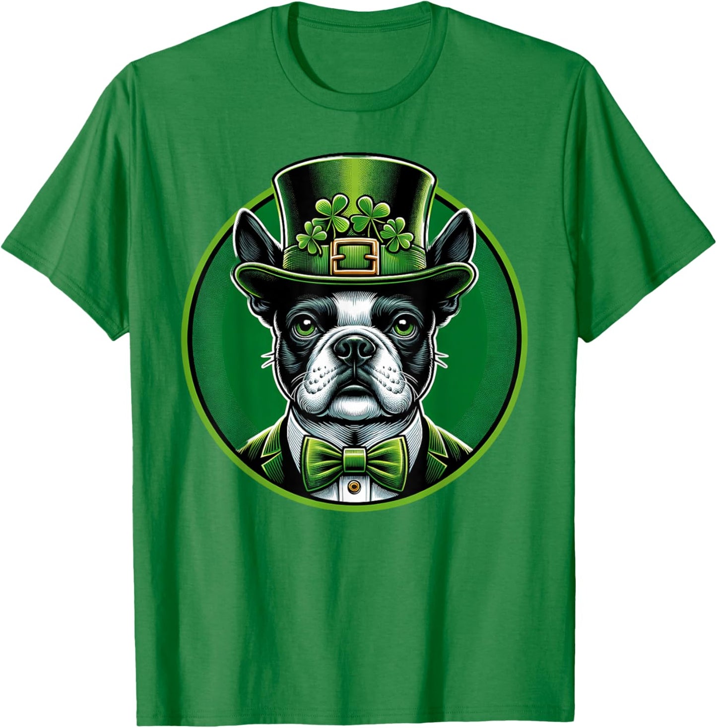 Funny Boston Terrier Dog St Patricks Day Irish Pet Lover Men Women Kids T-Shirt - T-Shirt | Irish Green